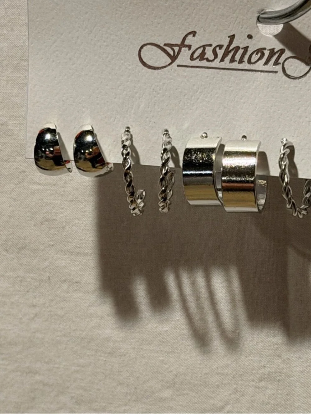 Fashion Jewelry Silver Multi Hoop Earring Set